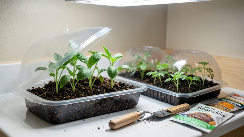 1020 Seed Starting Trays: Space-Saving Stack for 200 Seedlings